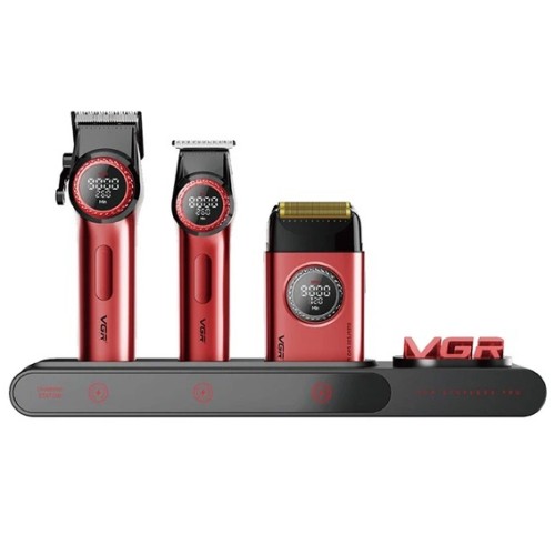 Професійний набір для барберів VGR Stepless Pro 3 in 1 RED
