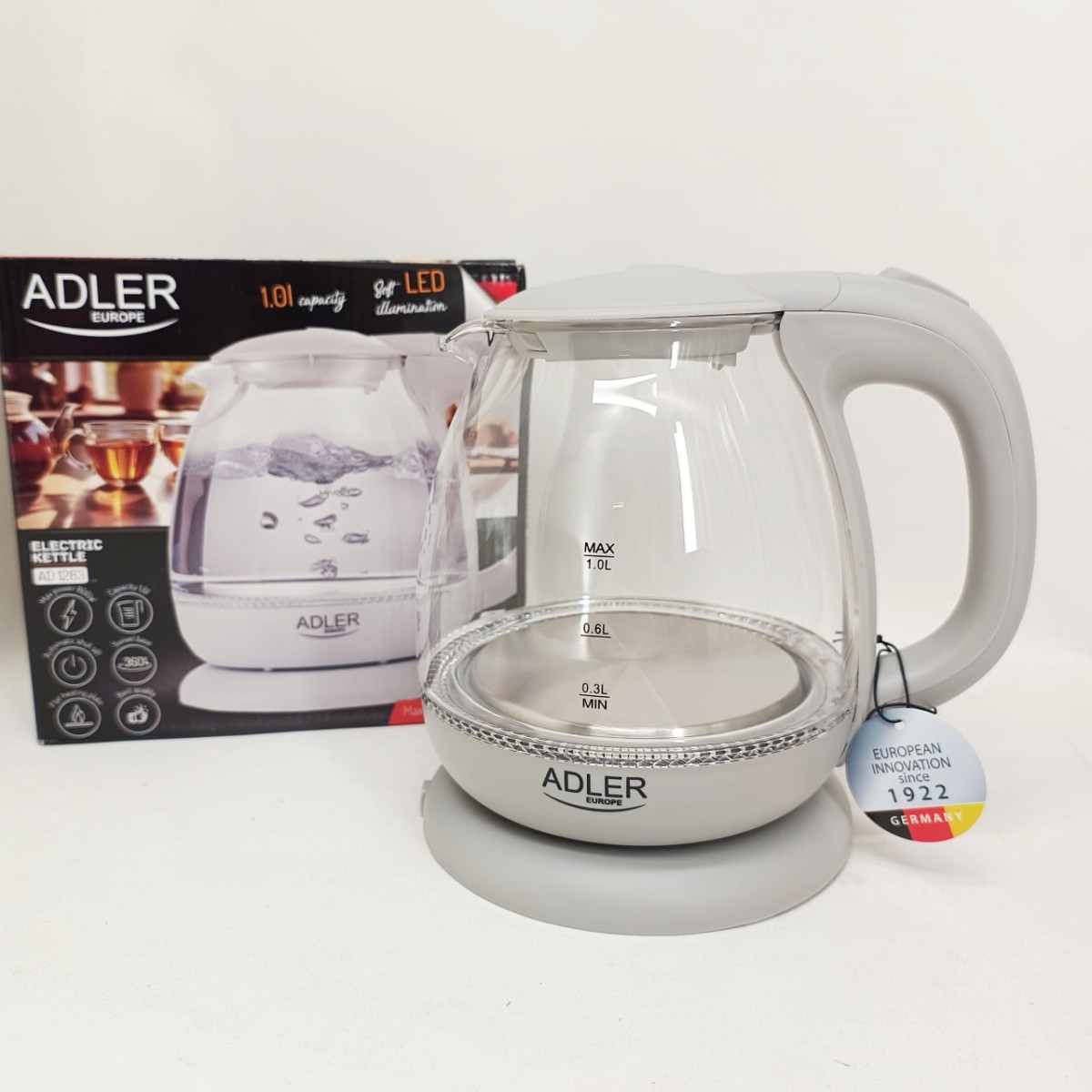 Электрочайник ADLER AD 1283g 1100Вт 1л (арт. 23869)
