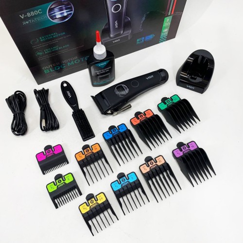 Аккумуляторная машинка для стрижки VGR V-880C. Цвет: черный