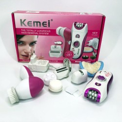 Епілятор жіночий багатофункціональний 6 в 1 пінцетний Kemei KM-3066 Х масажер догляд за шкірою 2 швидкості