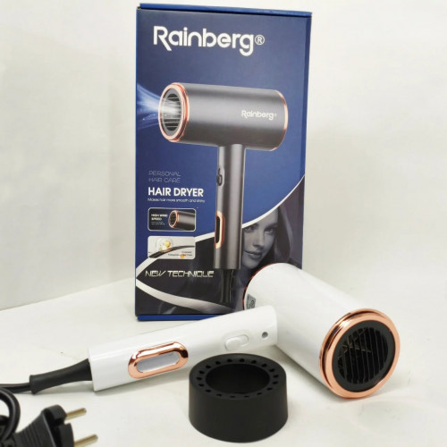 Фен стайлер Rainberg RB-2260 для волос 3 скорости 3 режима температуры Ионизация 1500Вт White