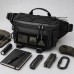 Тактична сумка-бананка через плече чорна з Cordura 1000D, поясна чоловіча сумка з VELCRO та карабіном - фото 3