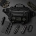 Тактична сумка-бананка через плече чорна з Cordura 1000D, поясна чоловіча сумка з VELCRO та карабіном - фото 4