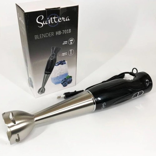 Блендер Suntera HB-701B 500 Вт, 2 режима скорости, ножка нержавеющая сталь, блендер переносной
