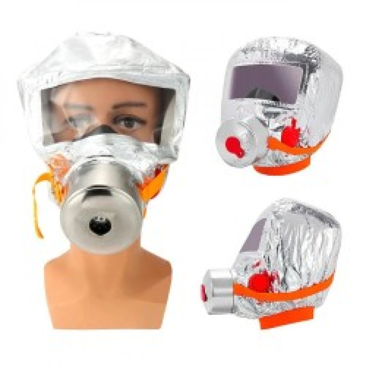Маска противогаз из алюминиевой фольги, панорамный противогаз Fire mask защита головы от радиации (арт. 11526)