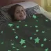 Светящийся в темноте плед плюшевое покрывало Blanket kids Magic Star 150х100 см флисовое одеяло. Цвет: серый