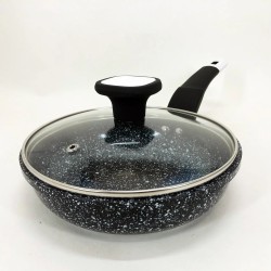 Сковорода UNIQUE UN-5112 18 см с крышкой и гранитным антипригарным покрытием