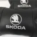 Автомобильные подушки 2 шт на подголовник Skoda / Шкода, из натуральной кожи, стильный аксессуар для вашего авто