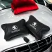 Автомобильные подушки 2 шт на подголовник Skoda / Шкода, из натуральной кожи, стильный аксессуар для вашего авто