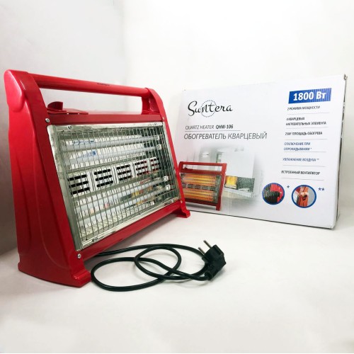 Кварцовий обігрівач Suntera QHW-106 1800 Вт, кварцовий обігрівач для дому, переносний обігрівач