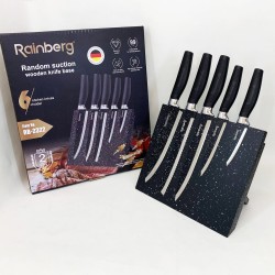 Набор ножей Rainberg RB-2322 из нержавеющей стали с магнитным основанием Black