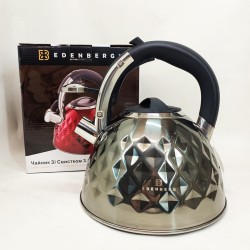 Чайник з нержавіючої сталі Edenberg EB-8833 зі свистком з індукційним дном 3л Silver