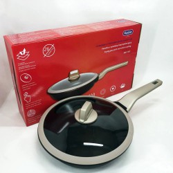 Сковорода Magio MG-1167 с крышкой антипригарная 26 см, сковорода с индукционным дном