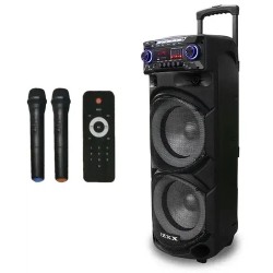 Музыкальная колонка ZXX-9292 аккумуляторная акустическая система с 2-мя радиомикрофонами пульт управления