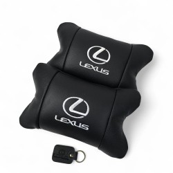 Набор автоподушек Lexus кожа Италия+ подарок, Автоподушки Лексус с вышивкой