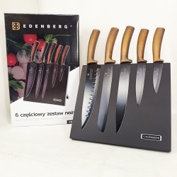 Набір ножів із магнітною підставкою Edenberg EB-964 керамічне покриття 6 предметів
