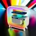 Ночник аккумуляторный RGB G3 с беспроводной зарядкой 15W и Bluetooth колонкой 3W Настольная смарт лампа