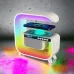 Ночник аккумуляторный RGB G3 с беспроводной зарядкой 15W и Bluetooth колонкой 3W Настольная смарт лампа