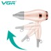Фен для волосся дорожній VGR V-432 PINK, з концентратором 1000 Вт, іонізація та 2 режими. Колір: рожевий - фото 2