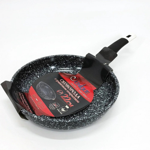 Сковорода Unique UN-5103-22 с антипригарным покрытием 22 см Серый гранит