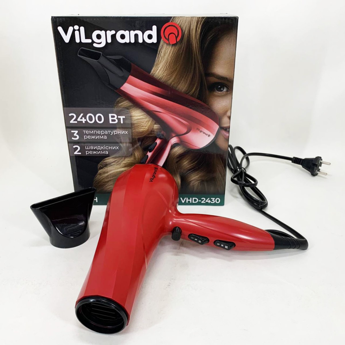 Фен Vilgrand VHD-2430. Цвет: красный (арт. 13753)