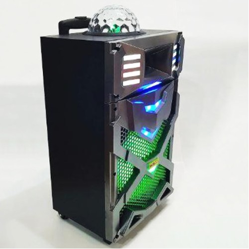 Музыкальная колонка со светомузыкой WilliCo 300 Вт и микрофоном, портативна колонка с диско-шаром