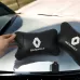 Набор подушек 2шт для автомобиля Renault, натуральная кожа, на подголовник в машину с логотипом Рено