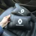 Набор подушек 2шт для автомобиля Renault, натуральная кожа, на подголовник в машину с логотипом Рено