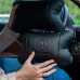 Набор авто подушек Skoda из натуральной кожи + брелок, Автоподушка на подголовник