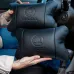 Набор авто подушек Skoda из натуральной кожи + брелок, Автоподушка на подголовник