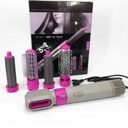 Фен-щетка стайлер​​​​​​​ 5 в 1 мультистайлер для завивки и укладки волос воздушный с насадками