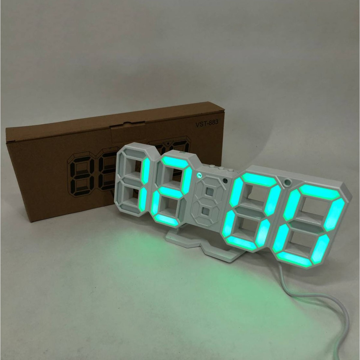 Часы настольные электронные VST-883 LED с будильником и термометром, умные настольные часы (арт. 11937)