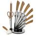 Набор кухонных ножей UNIQUE UN-1833 с деревянными ручками и подставкой - фото 17