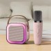 Портативна колонка з караоке мікрофоном та RGB підсвічуванням K12 10W Bluetooth. Колір: рожевий - фото 3