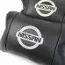 Подушки в авто 2 шт Nissan, натуральная кожа, с логотипом Ниссан, на подголовник для вашей машины