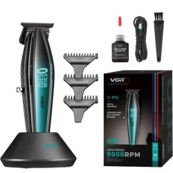 Машинка для стрижки волос с мощным мотором XPRO VGR V-992 GREEN с насадками 1-2-3 мм