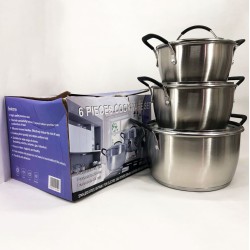 Набір каструль 6 предметів LB-1891 із нержавіючої сталі зі скляною кришкою, набори каструль