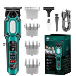Аккумуляторная машинка для стрижки VGR V-900 с дисплеем, беспроводная для стрижки волос