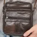 Мужская сумка из натуральной итальянской кожи, коричневая, компактный мессенджер, кроссбоди