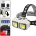Фонарь налобный аккумуляторный Bailong HX-816S 2COB(white+red) с сенсорным датчиком влагозащита - фото 3