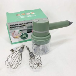 Ручной беспроводной миксер-измельчитель 2 в 1. Цвет: зеленый