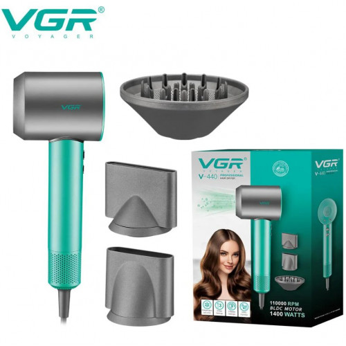Фен профессиональный VGR V-440. Цвет: зеленый