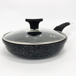 Сковорода UNIQUE UN-5143 20 см с крышкой с антипригарным гранитным покрытием, для всех видов плит