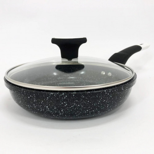 Сковорода UNIQUE UN-5143 20 см с крышкой с антипригарным гранитным покрытием, для всех видов плит