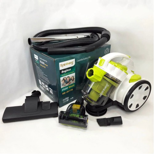 Пылесос без мешка Rainberg RB-651 TB контейнерный 2500 Вт, шнур 3,2 метров с колбой объёмом 3 л