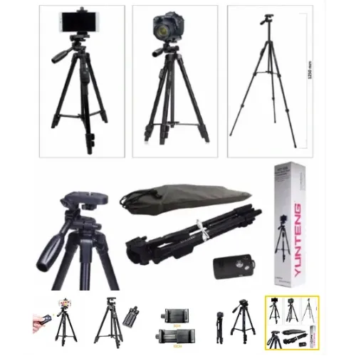 Штатив + пульт ДУ для камеры и телефона TRIPOD 3388, штатив тринога, напольный штатив, студийная стойка