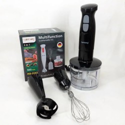 Блендер 3в1 Rainberg RB-2243 500W погружной блендер измельчитель, блендер для детского пюре. Цвет: черный