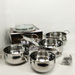 Набір посуду каструль із нержавіючої сталі Edenberg EB-3704 8 предметів з індукційним дном