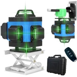 Уровень лазерный линейный нивелир аккумуляторный Laser 4D, 16 линий, рабочее растояние 30м, в чемодане (арт. 13395)