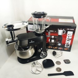 Кухонный комбайн 3в1 Crownberg CB-3409 с блендером и мясорубкой 2600 Вт машина тестомес планетарный 5л
